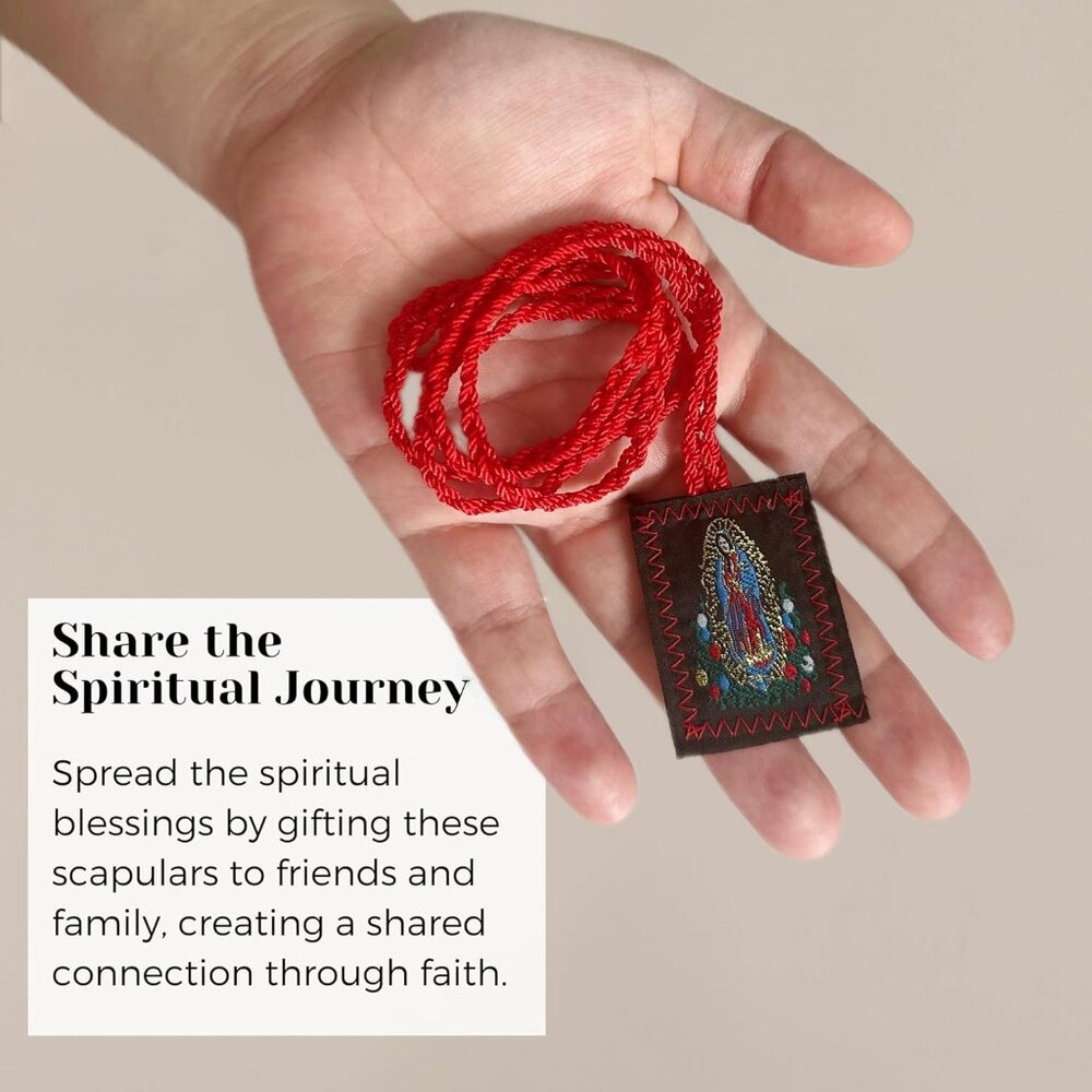 3 Pack Brown Escapulario De La Virgen Del Carmen, Green San Judas Tadeo Escapula - Picture 4 of 8